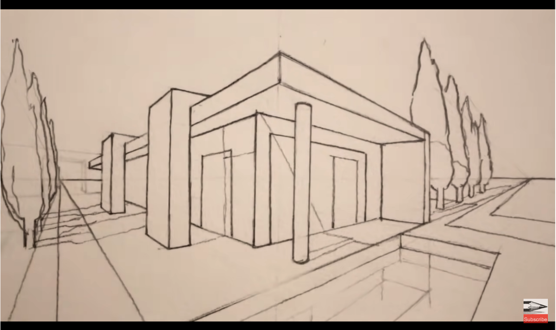 How to Draw a Room in 1-Point Perspective for Beginners 